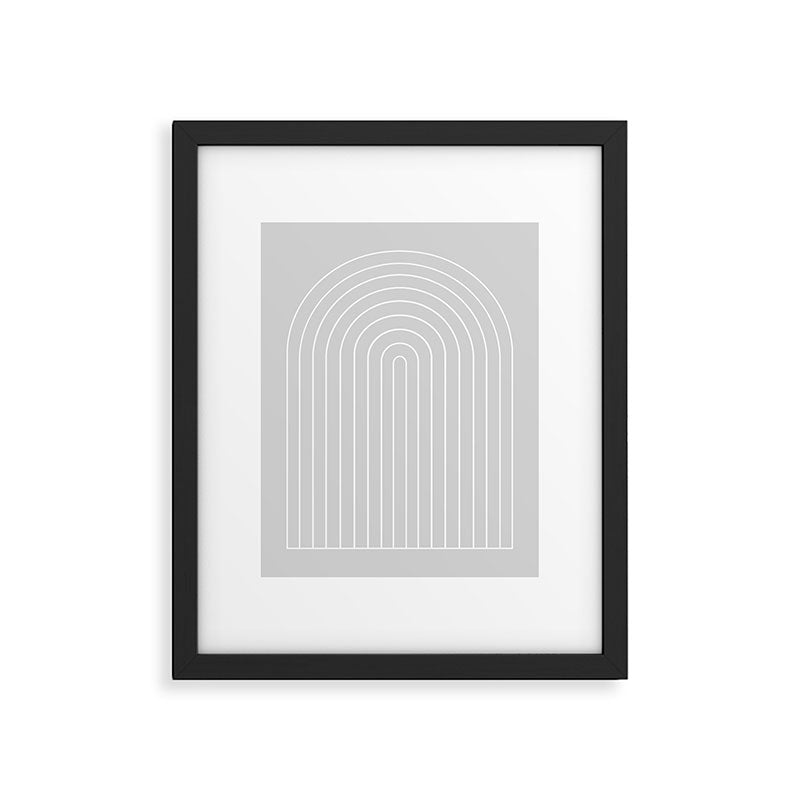 Minimal Arch XLVI Light Grey Modern Geometric Lines Framed Art Print Gallery Image 5