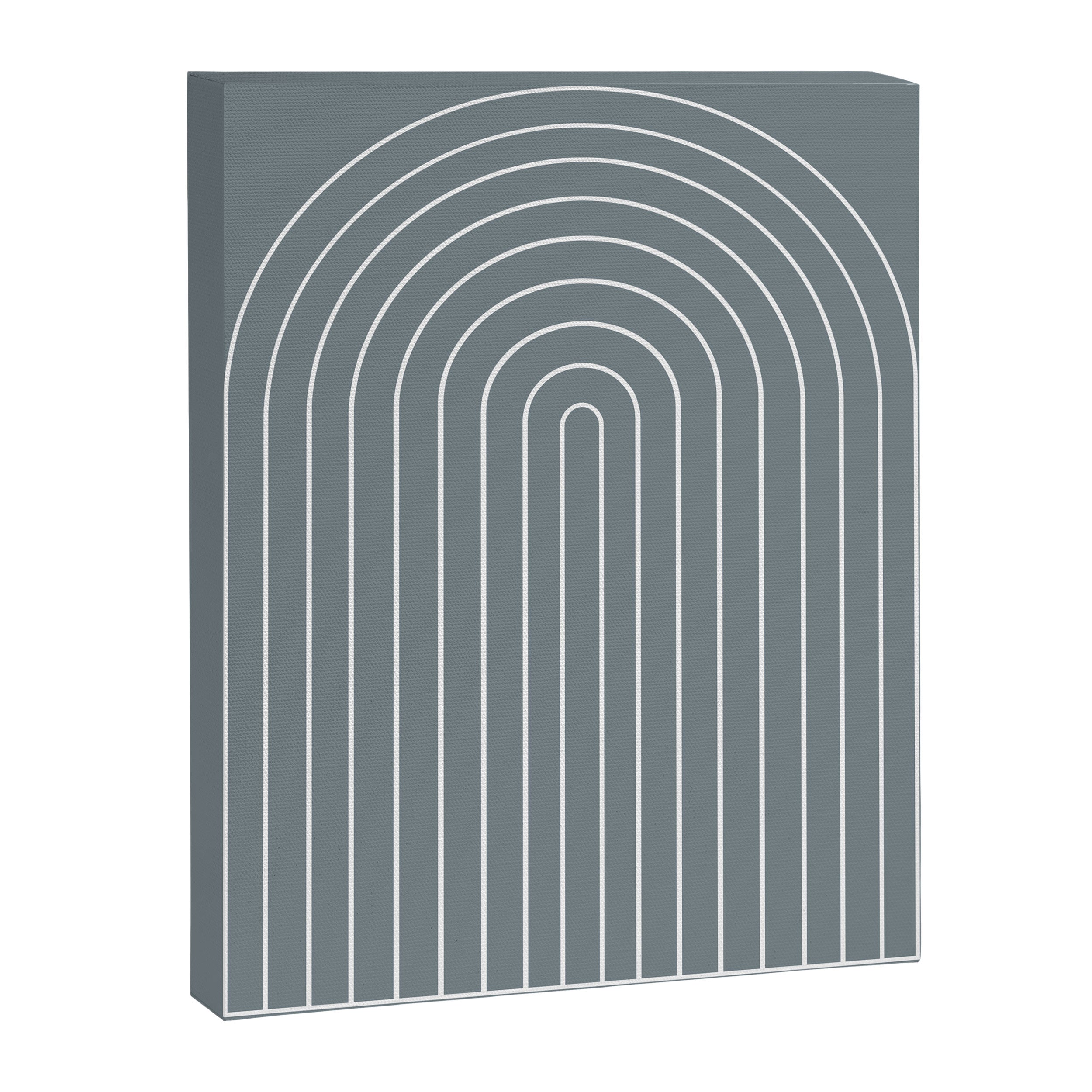 Minimal Arch XLVII Neutral Grey Blue Modern Geometric Lines Canvas Print Gallery Image 6
