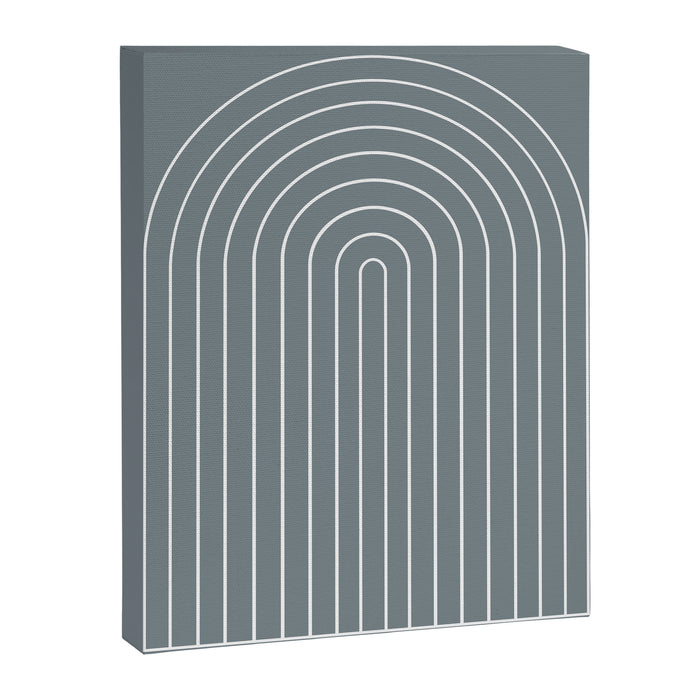 Minimal Arch XLVII Neutral Grey Blue Modern Geometric Lines Canvas Print Gallery Image 1