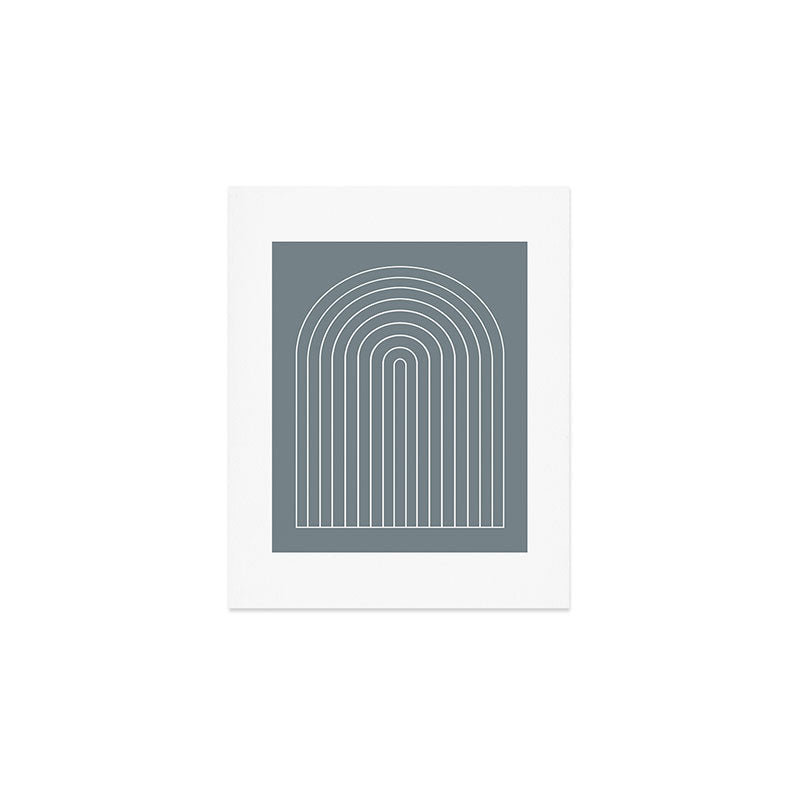 Minimal Arch XLVII Neutral Grey Blue Modern Geometric Lines Art Print Gallery Image 1