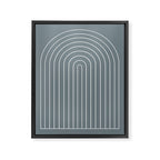 Minimal Arch XLVII Neutral Grey Blue Modern Geometric Lines Framed Canvas Print Gallery Image 6