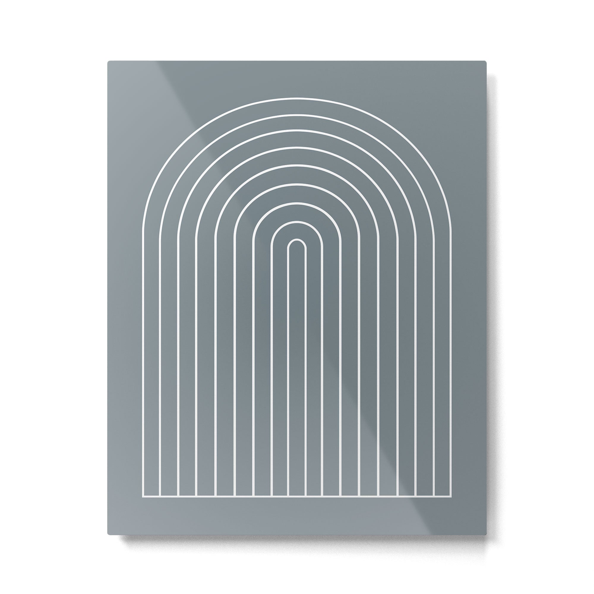 Minimal Arch XLVII Neutral Grey Blue Modern Geometric Lines Metal Print Gallery Image 4
