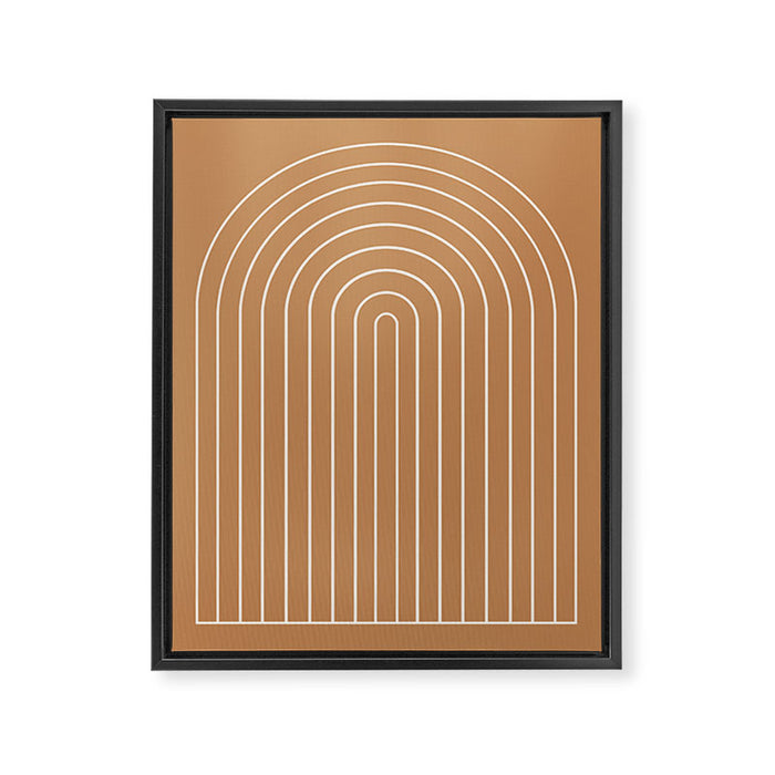 Minimal Arch XLVIII Peach Orange Modern Geometric Lines Framed Canvas Print Gallery Image 1