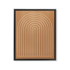 Minimal Arch XLVIII Peach Orange Modern Geometric Lines Framed Canvas Print Gallery Image 6