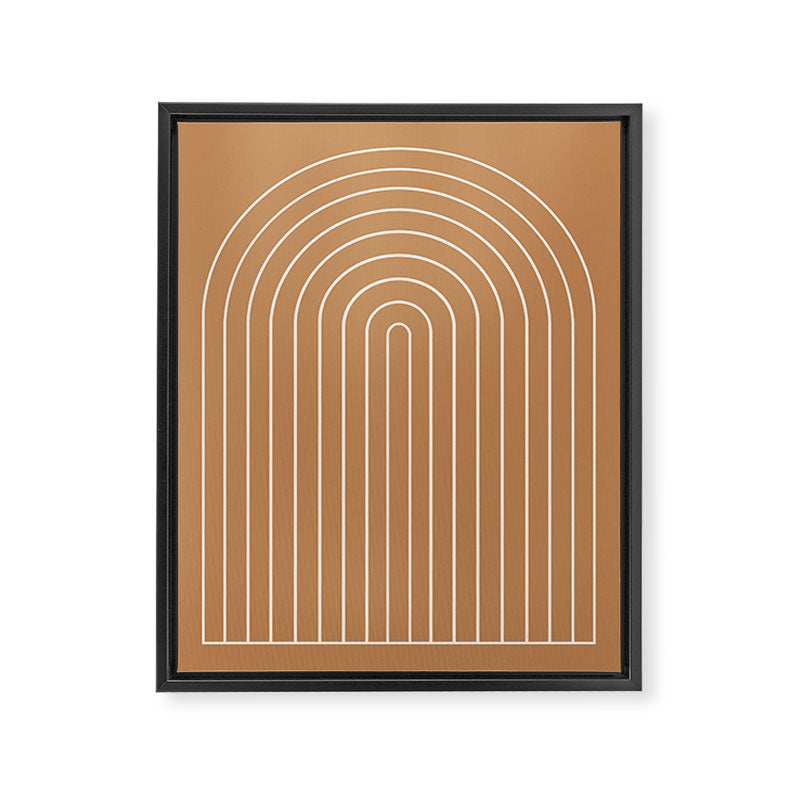 Minimal Arch XLVIII Peach Orange Modern Geometric Lines Framed Canvas Print Gallery Image 6