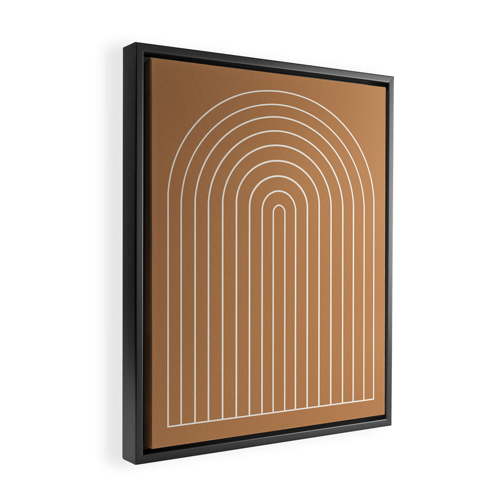 Minimal Arch XLVIII Peach Orange Modern Geometric Lines Framed Canvas Print Gallery Image 2