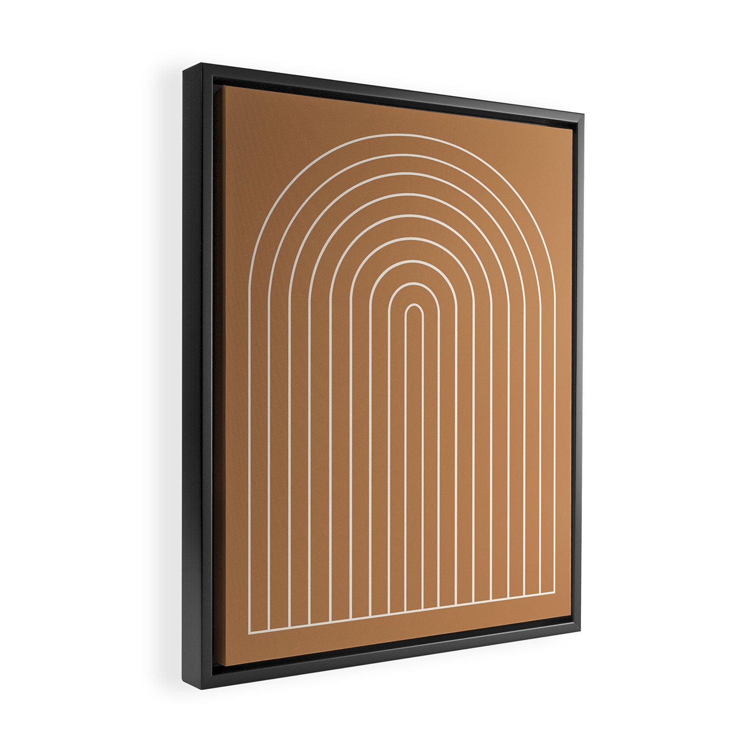 Minimal Arch XLVIII Peach Orange Modern Geometric Lines Framed Canvas Print Gallery Image 2