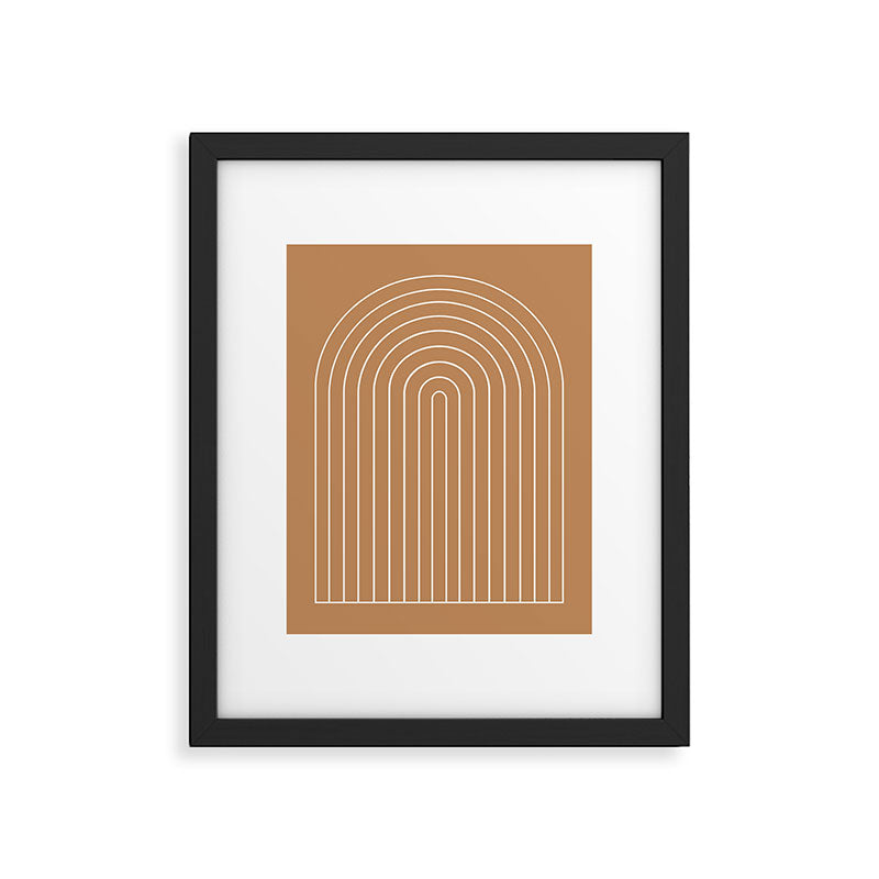 Minimal Arch XLVIII Peach Orange Modern Geometric Lines Framed Art Print Gallery Image 5