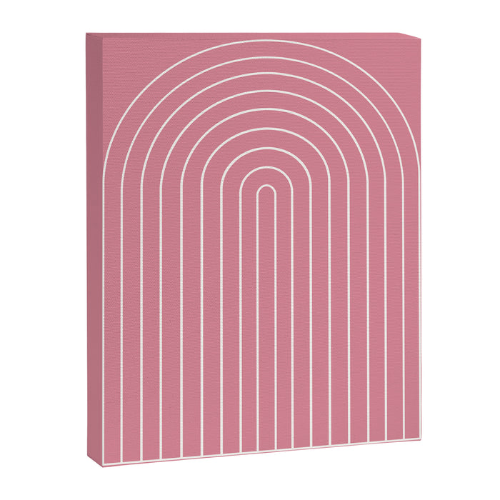 Minimal Arch XVIII 90s Pink Modern Geometric Lines Canvas Print Gallery Image 1