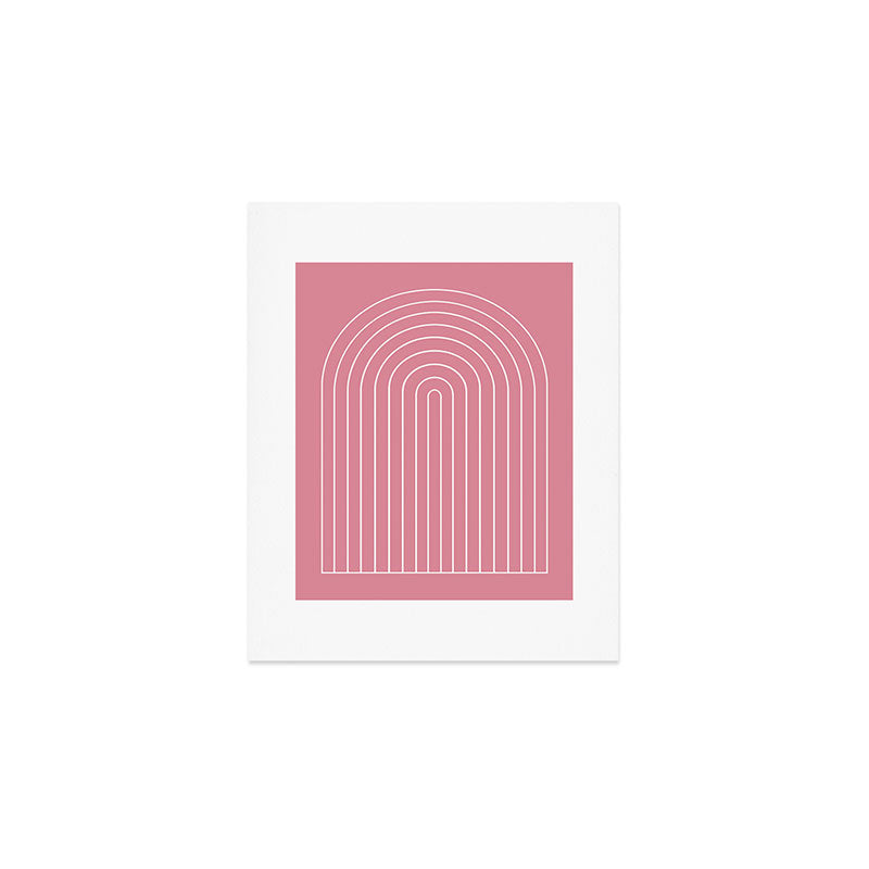 Minimal Arch XVIII 90s Pink Modern Geometric Lines Art Print Gallery Image 1