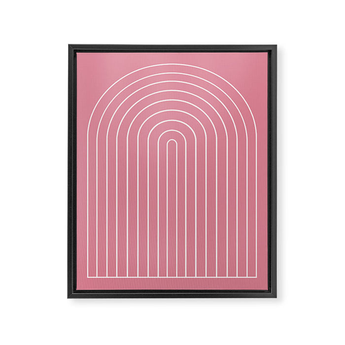 Minimal Arch XVIII 90s Pink Modern Geometric Lines Framed Canvas Print Gallery Image 1