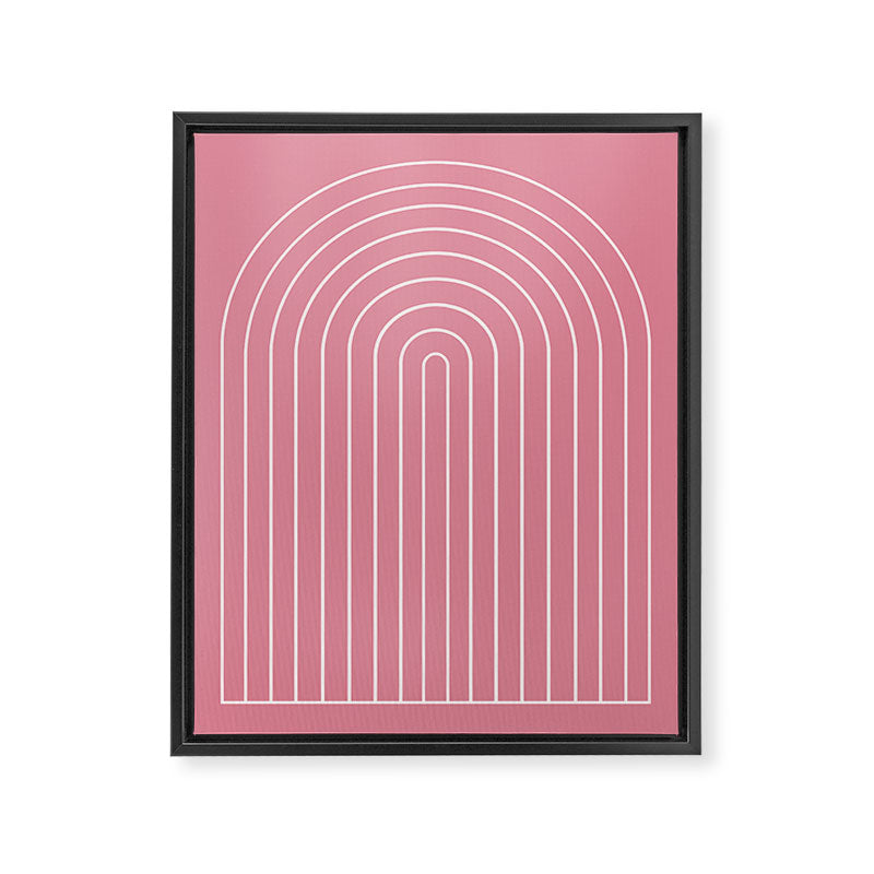 Minimal Arch XVIII 90s Pink Modern Geometric Lines Framed Canvas Print Gallery Image 6