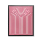 Minimal Arch XVIII 90s Pink Modern Geometric Lines Framed Canvas Print Gallery Image 6