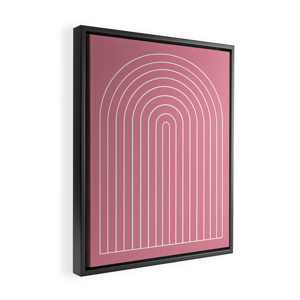 Minimal Arch XVIII 90s Pink Modern Geometric Lines Framed Canvas Print Gallery Image 2