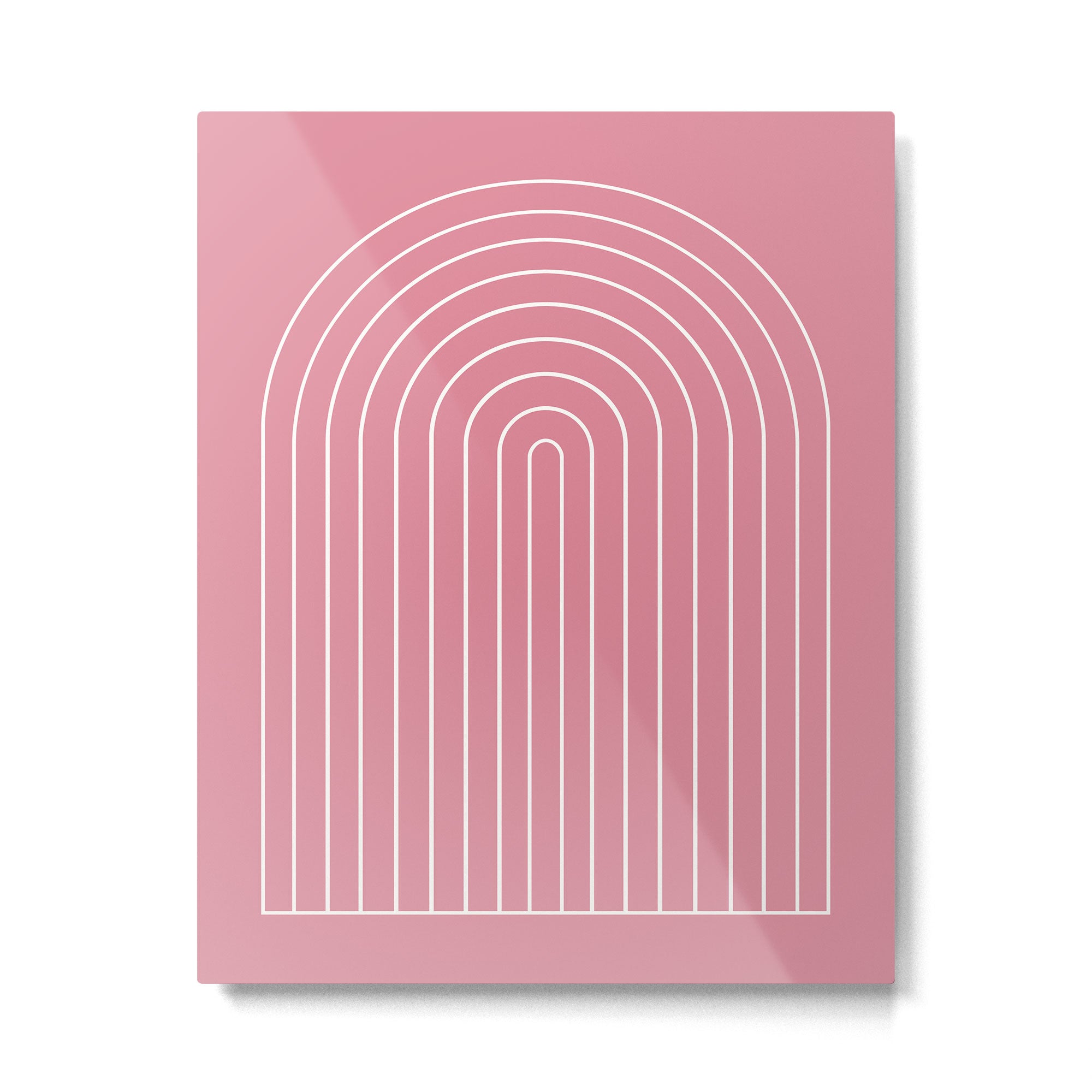 Minimal Arch XVIII 90s Pink Modern Geometric Lines Metal Print Gallery Image 4