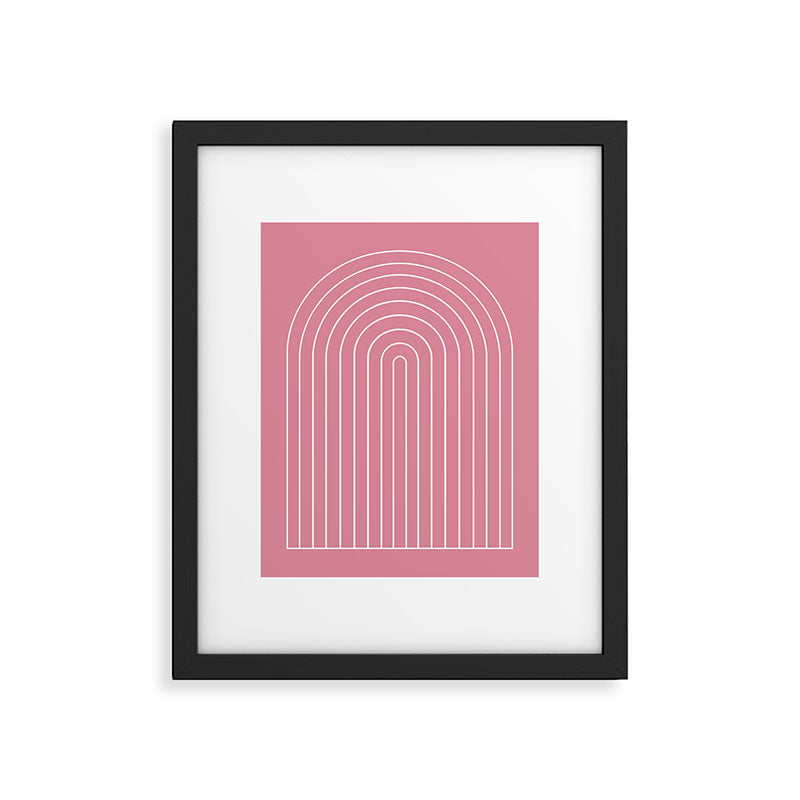 Minimal Arch XVIII 90s Pink Modern Geometric Lines Framed Art Print Gallery Image 5