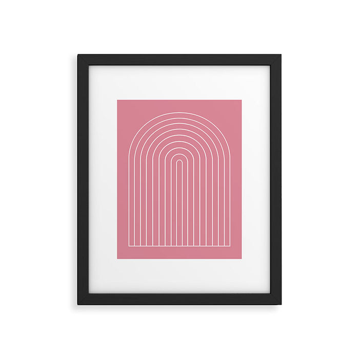 Minimal Arch XVIII 90s Pink Modern Geometric Lines Framed Art Print Gallery Image 1