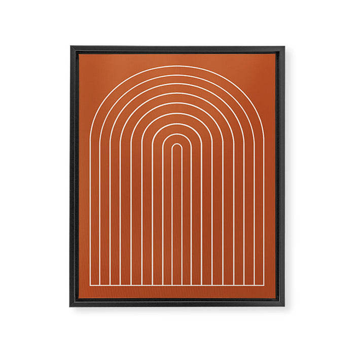 Minimal Arch XX Red Modern Geometric Lines Framed Canvas Print Gallery Image 1