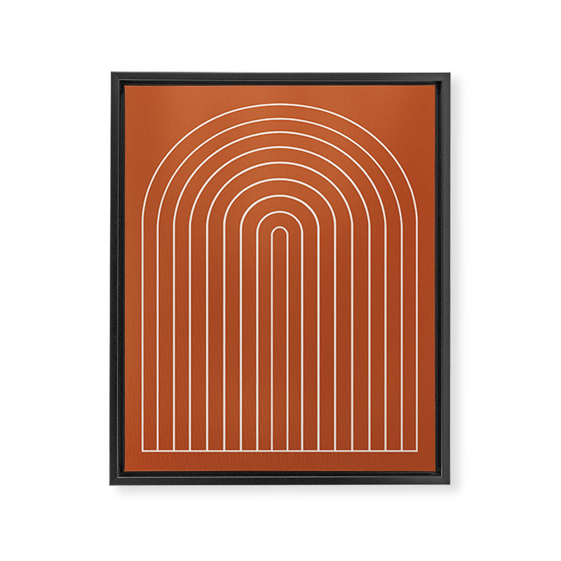Minimal Arch XX Red Modern Geometric Lines Framed Canvas Print Gallery Image 6