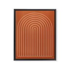 Minimal Arch XX Red Modern Geometric Lines Framed Canvas Print Gallery Image 6