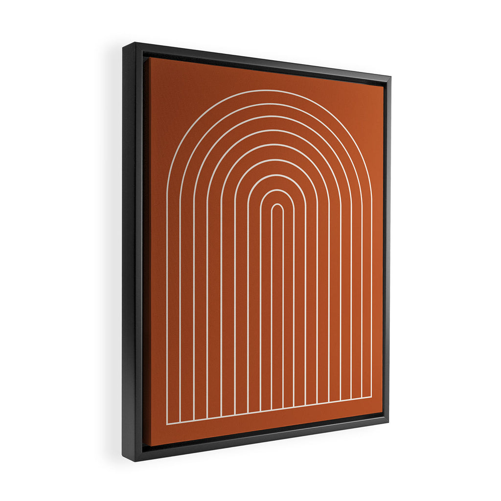Minimal Arch XX Red Modern Geometric Lines Framed Canvas Print Gallery Image 2