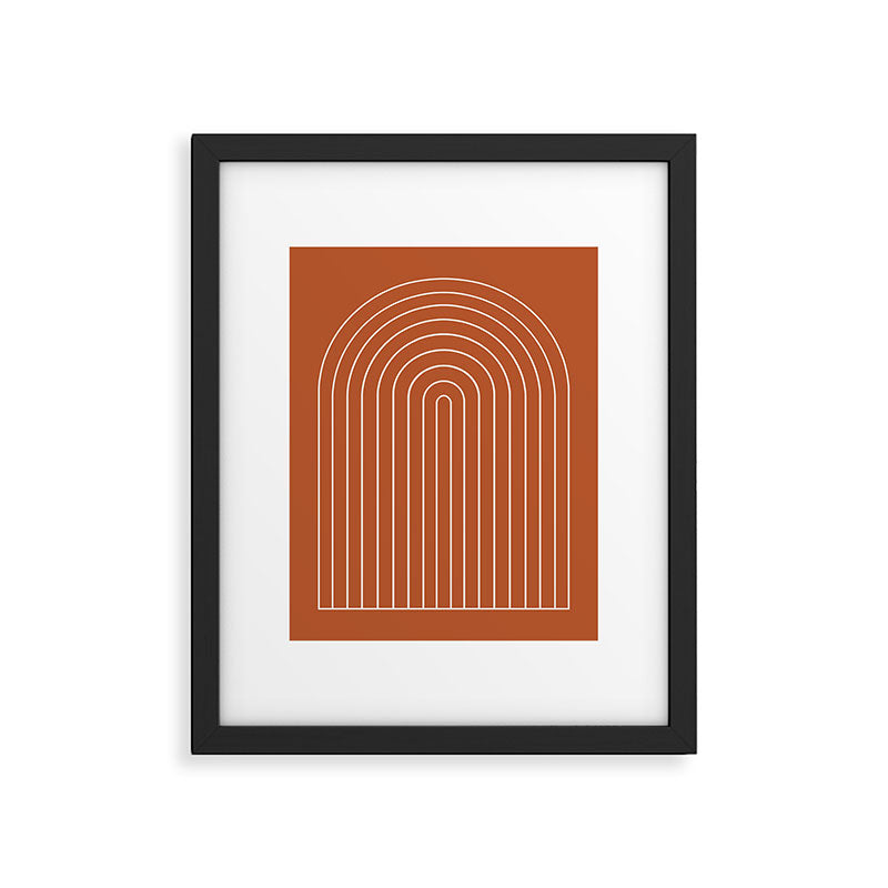 Minimal Arch XX Red Modern Geometric Lines Framed Art Print Gallery Image 5