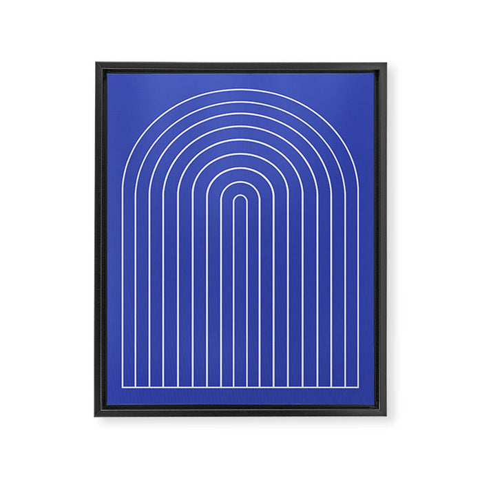 Minimal Arch XXI Bright Blue Modern Geometric Lines Framed Canvas Print Gallery Image 1