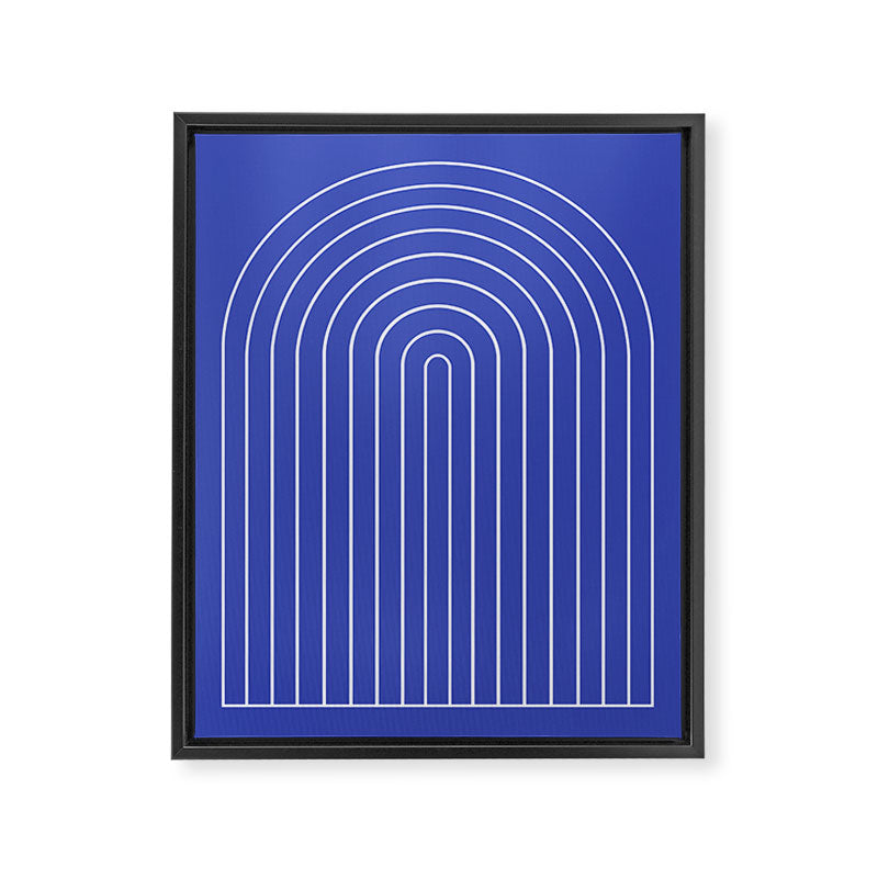 Minimal Arch XXI Bright Blue Modern Geometric Lines Framed Canvas Print Gallery Image 6