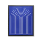 Minimal Arch XXI Bright Blue Modern Geometric Lines Framed Canvas Print Gallery Image 6
