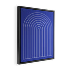 Minimal Arch XXI Bright Blue Modern Geometric Lines Framed Canvas Print Gallery Image 2