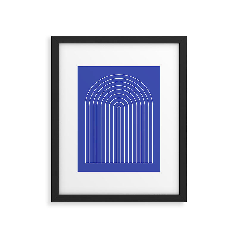 Minimal Arch XXI Bright Blue Modern Geometric Lines Framed Art Print Gallery Image 5