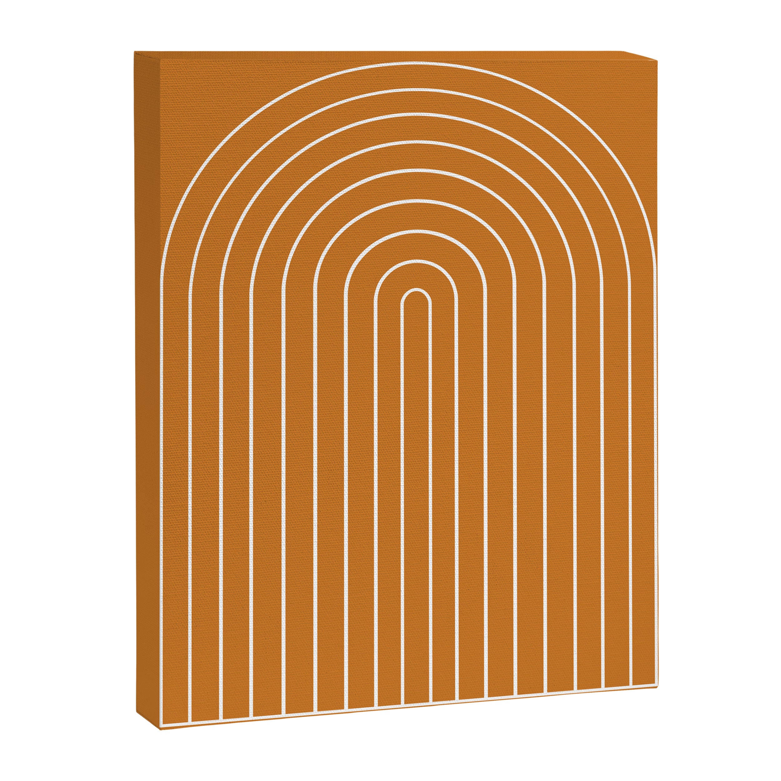 Minimal Arch XXII Bright 70s Orange Modern Geometric Lines Canvas Print Gallery Image 6