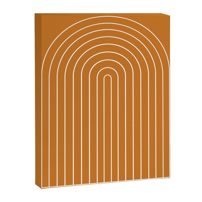 Minimal Arch XXII Bright 70s Orange Modern Geometric Lines Canvas Print Gallery Image 1