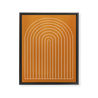 Minimal Arch XXII Bright 70s Orange Modern Geometric Lines Framed Canvas Print Gallery Image 6