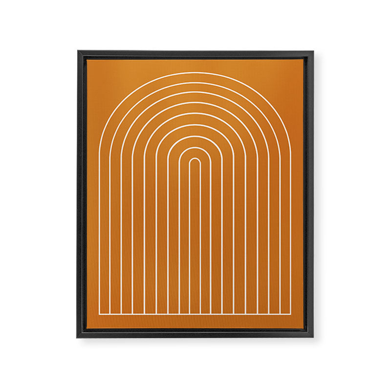 Minimal Arch XXII Bright 70s Orange Modern Geometric Lines Framed Canvas Print Gallery Image 6