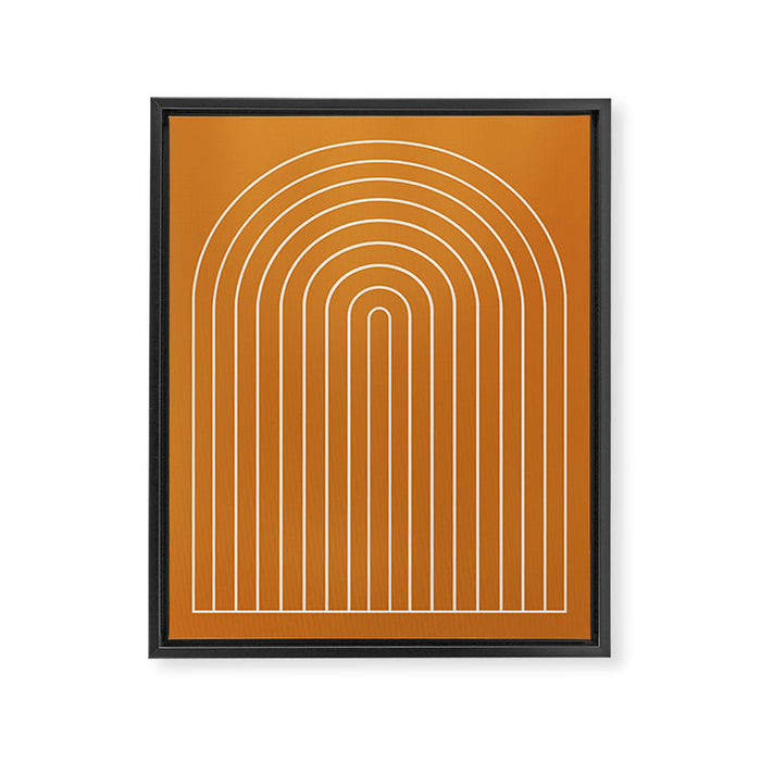 Minimal Arch XXII Bright 70s Orange Modern Geometric Lines Framed Canvas Print Gallery Image 1