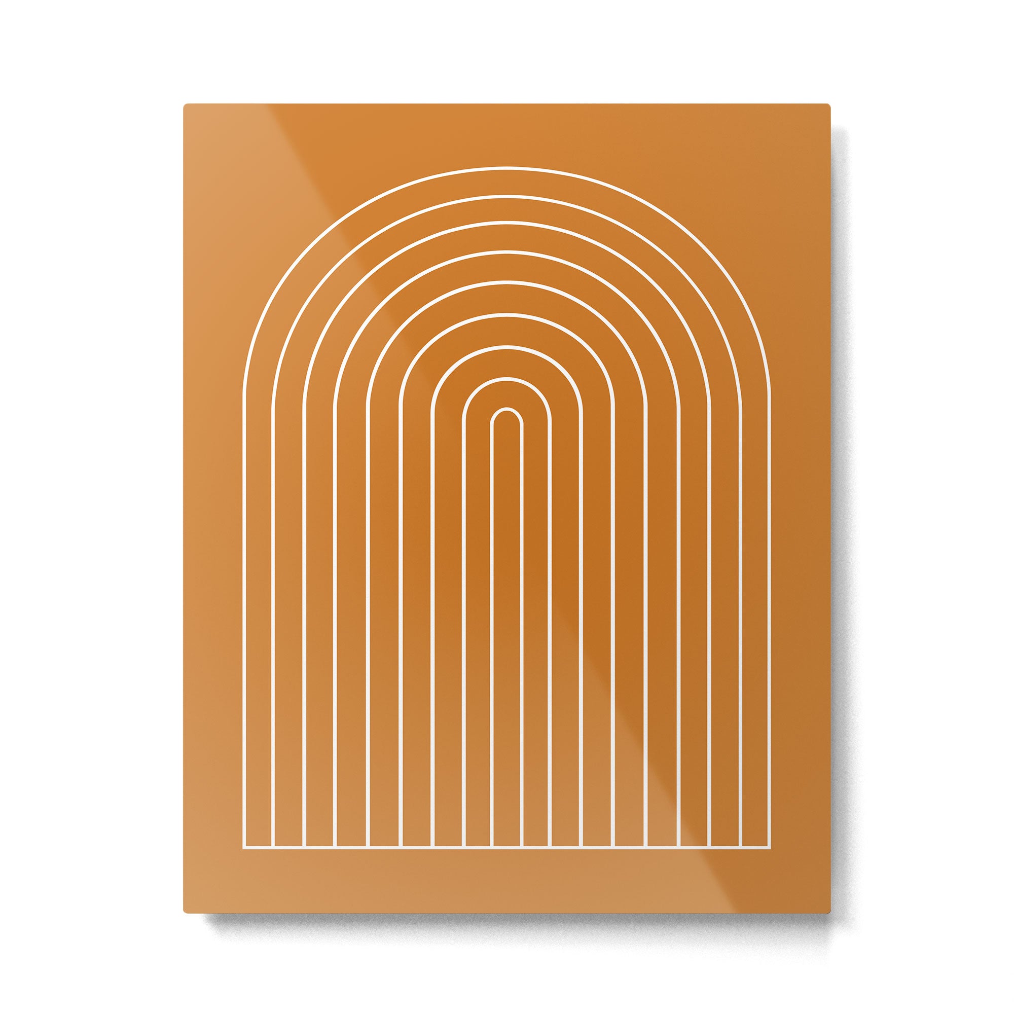 Minimal Arch XXII Bright 70s Orange Modern Geometric Lines Metal Print Gallery Image 4