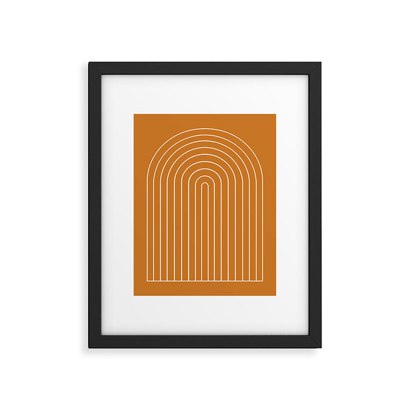 Minimal Arch XXII Bright 70s Orange Modern Geometric Lines Framed Art Print Gallery Image 5