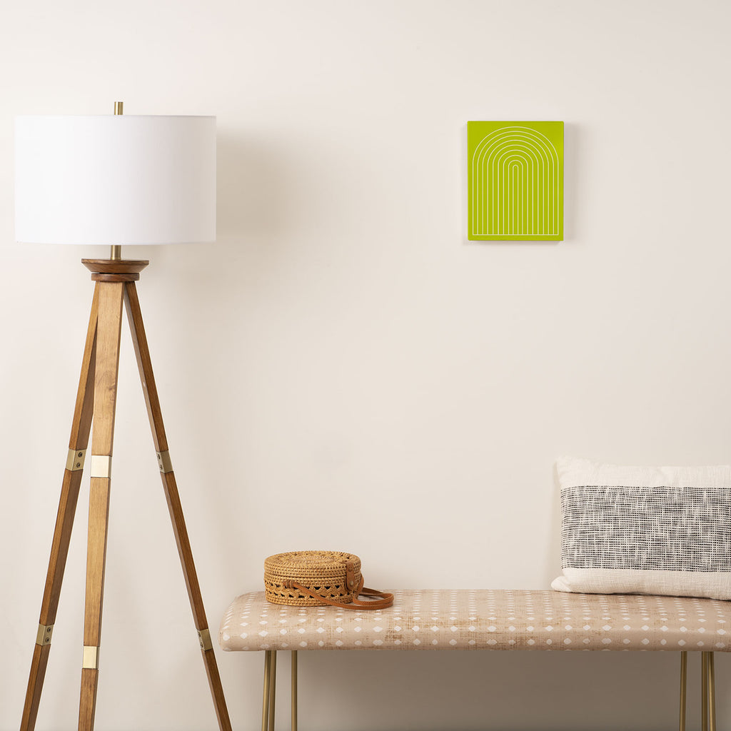Minimal Arch XXIII Lime Green Modern Geometric Lines Canvas Print Gallery Image 2