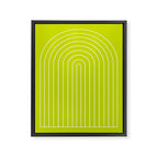 Minimal Arch XXIII Lime Green Modern Geometric Lines Framed Canvas Print Gallery Image 6