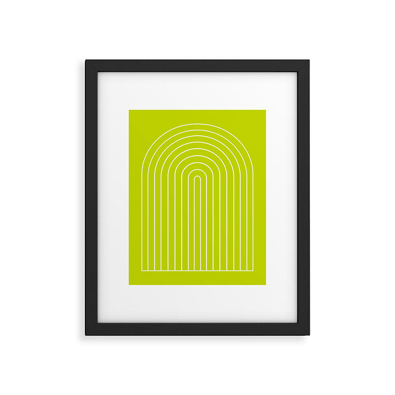 Minimal Arch XXIII Lime Green Modern Geometric Lines Framed Art Print Gallery Image 5