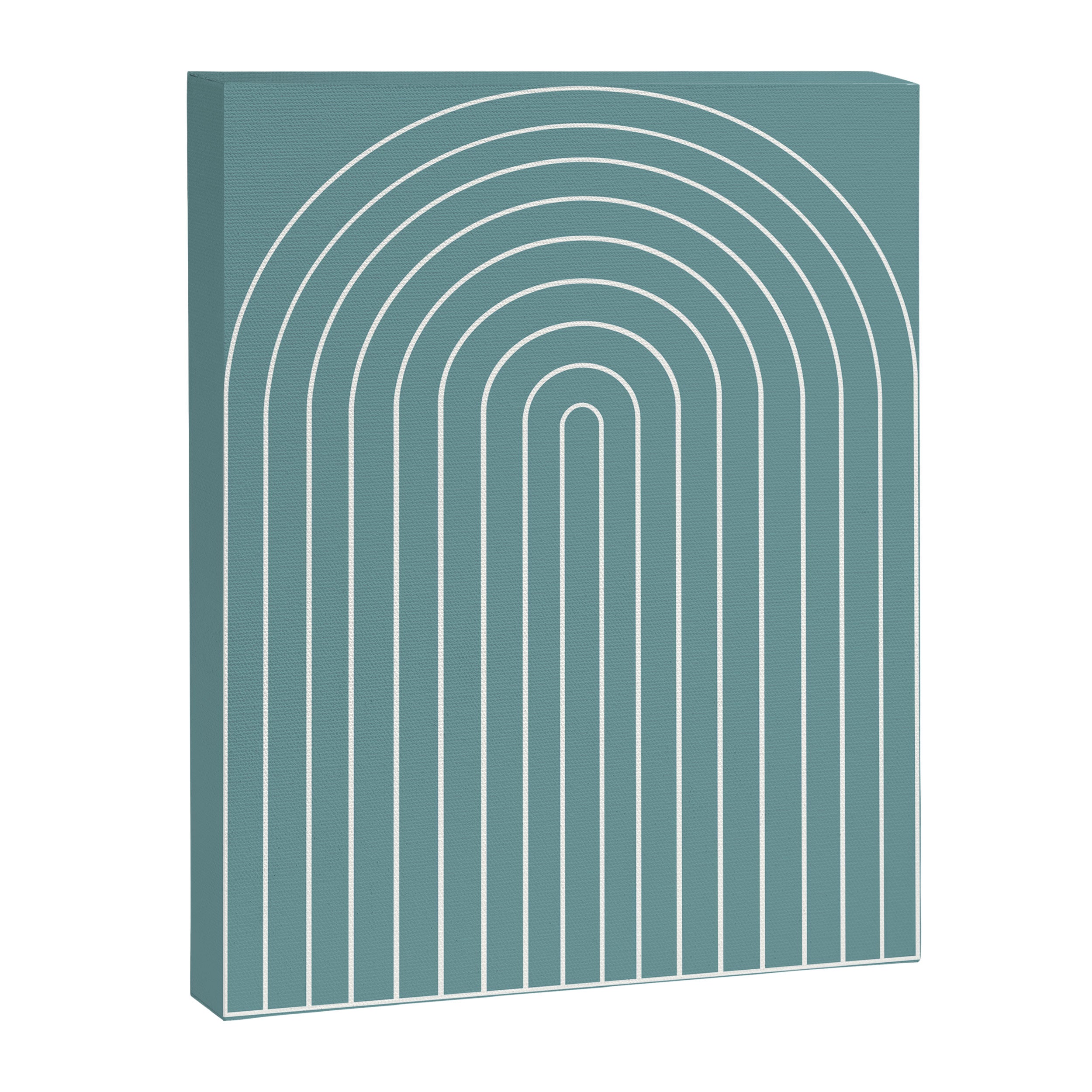 Minimal Arch XXIV Beachy Teal Modern Geometric Lines Canvas Print Gallery Image 6