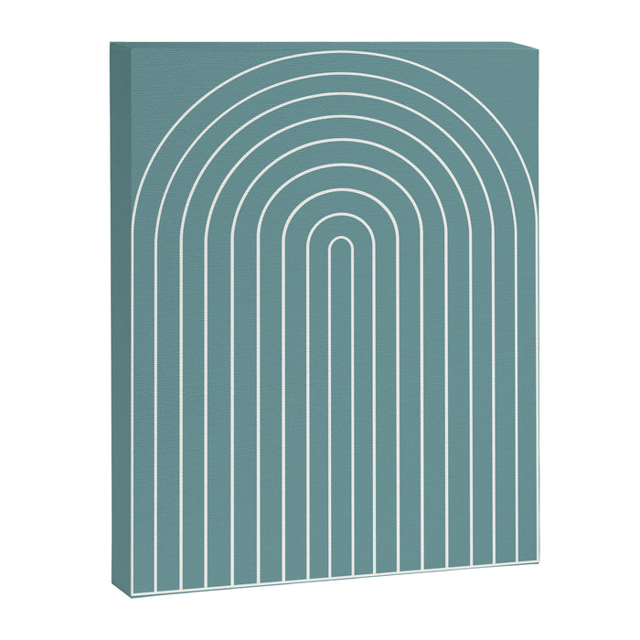 Minimal Arch XXIV Beachy Teal Modern Geometric Lines Canvas Print Gallery Image 1