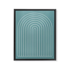 Minimal Arch XXIV Beachy Teal Modern Geometric Lines Framed Canvas Print Gallery Image 6