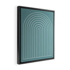 Minimal Arch XXIV Beachy Teal Modern Geometric Lines Framed Canvas Print Gallery Image 2