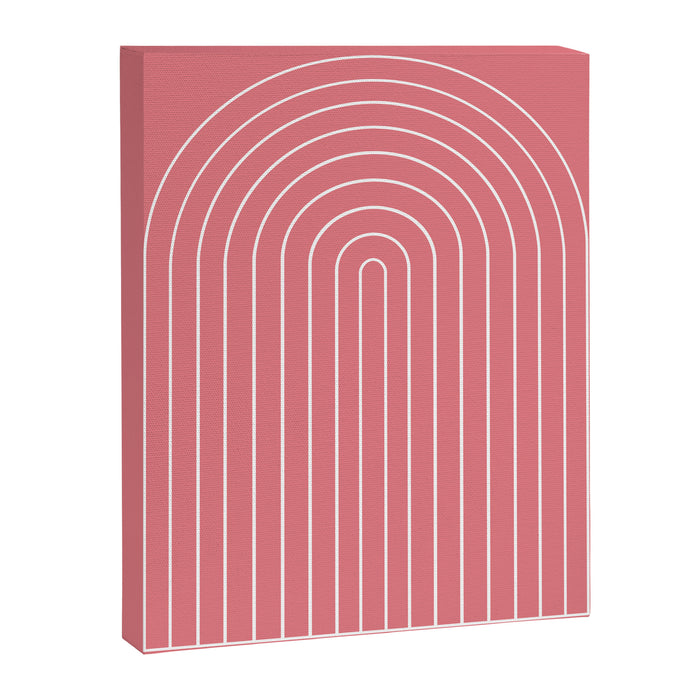 Minimal Arch XXIX Coral Pink Modern Geometric Lines Canvas Print Gallery Image 1