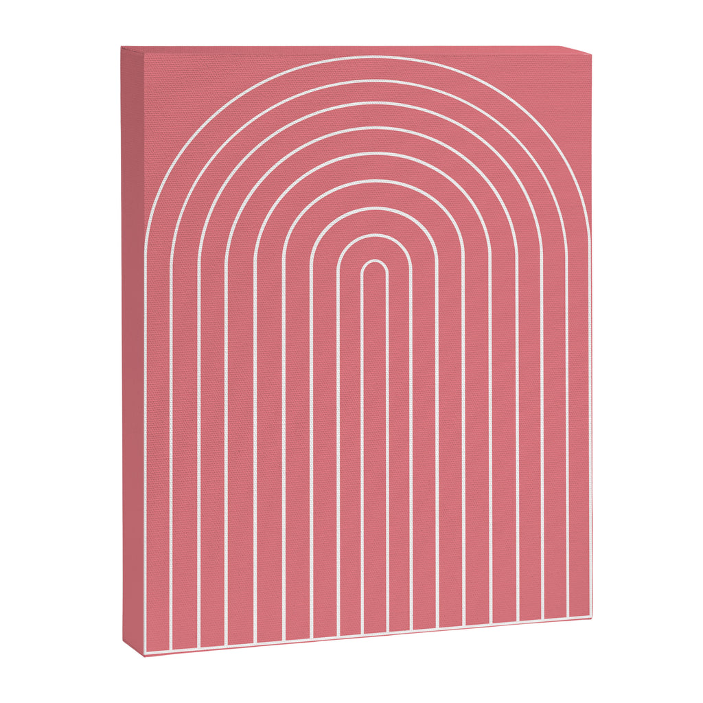 Minimal Arch XXIX Coral Pink Modern Geometric Lines Canvas Print Gallery Image 6