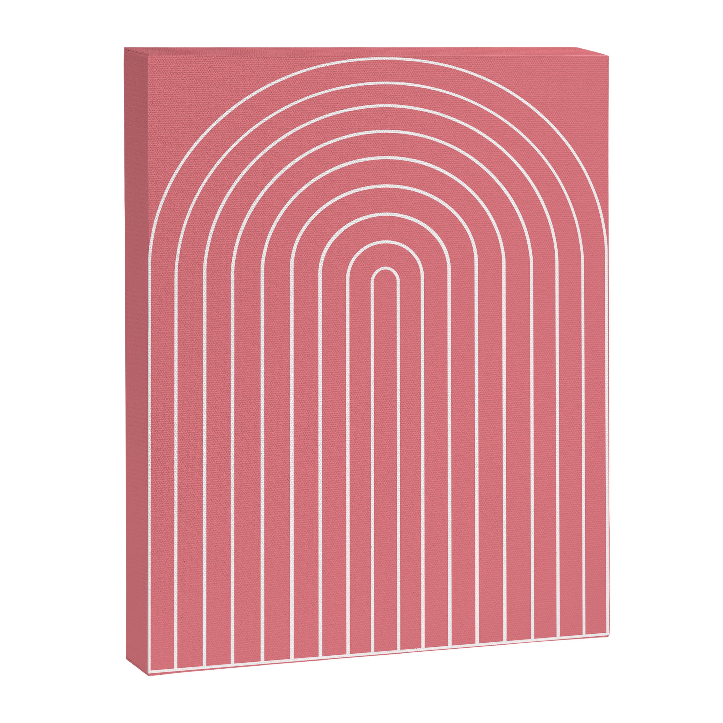 Minimal Arch XXIX Coral Pink Modern Geometric Lines Canvas Print Gallery Image 6