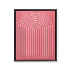 Minimal Arch XXIX Coral Pink Modern Geometric Lines Framed Canvas Print Gallery Image 6