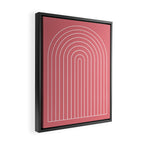 Minimal Arch XXIX Coral Pink Modern Geometric Lines Framed Canvas Print Gallery Image 2